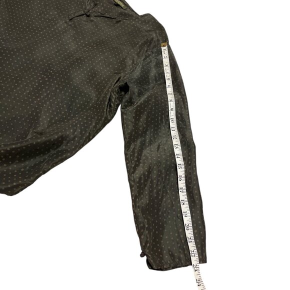 MAIWA Top Blouse Silk Tunic Size Small Green Taupe Polka Dots - Picture 7 of 9